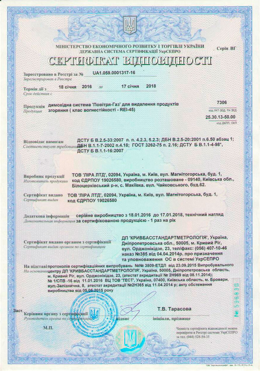 Сертификат соответствия